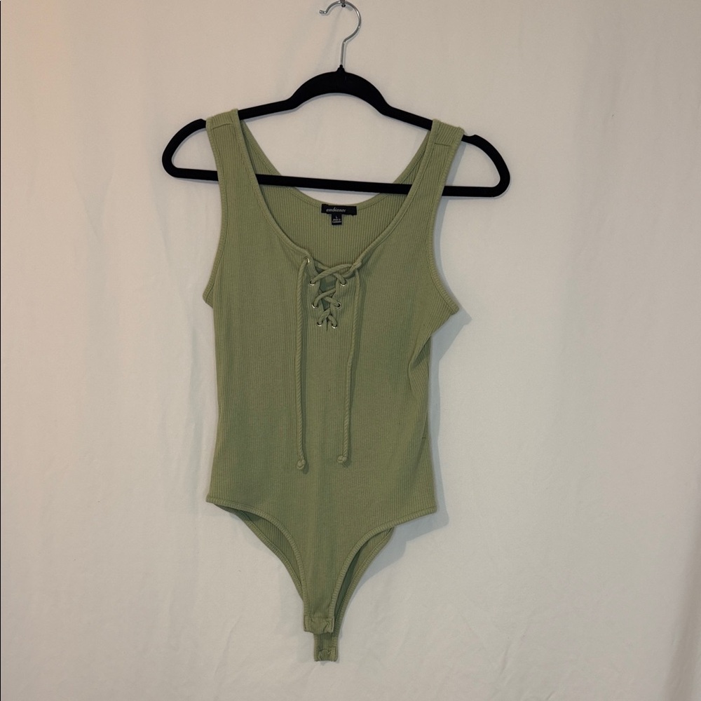 Ambiance Sage Ribbed Bodysuit